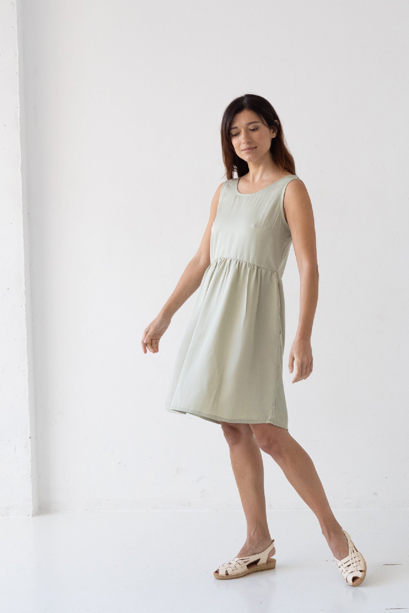 Hazel TENCEL™ straps dress in green