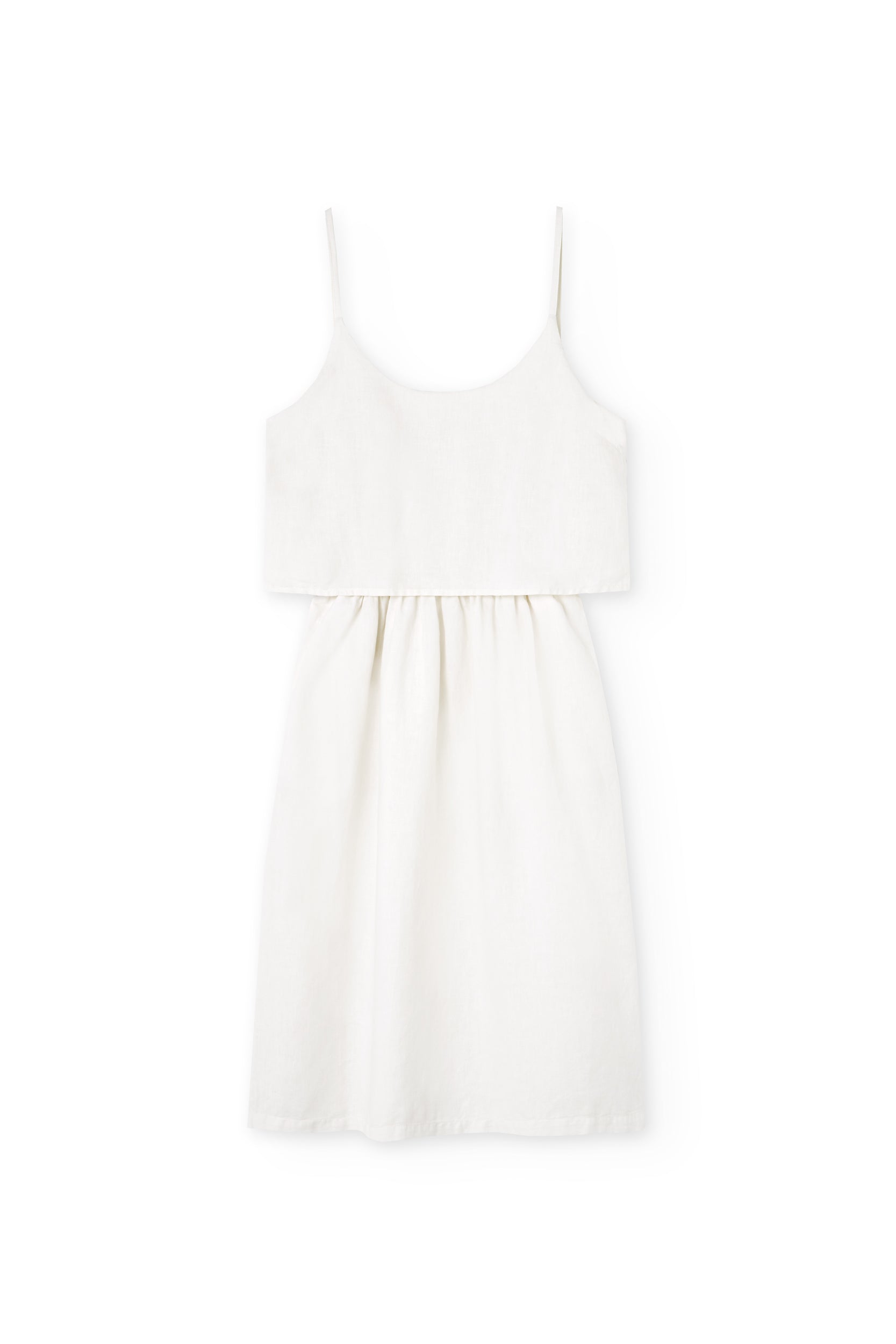 Henar White Linen Blend Strap Dress