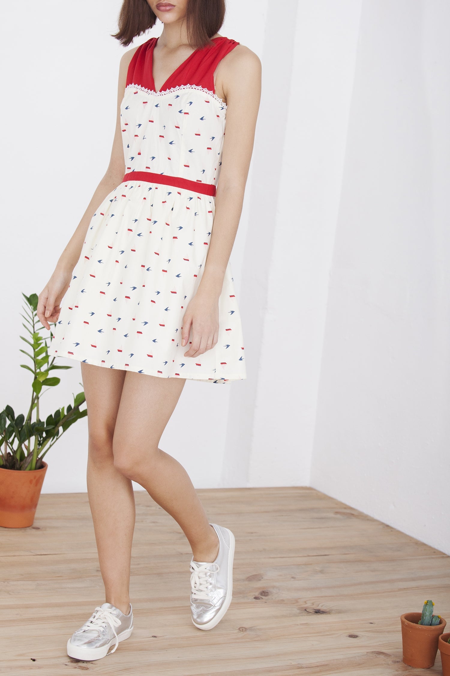 Herminia vintage boat printed dress