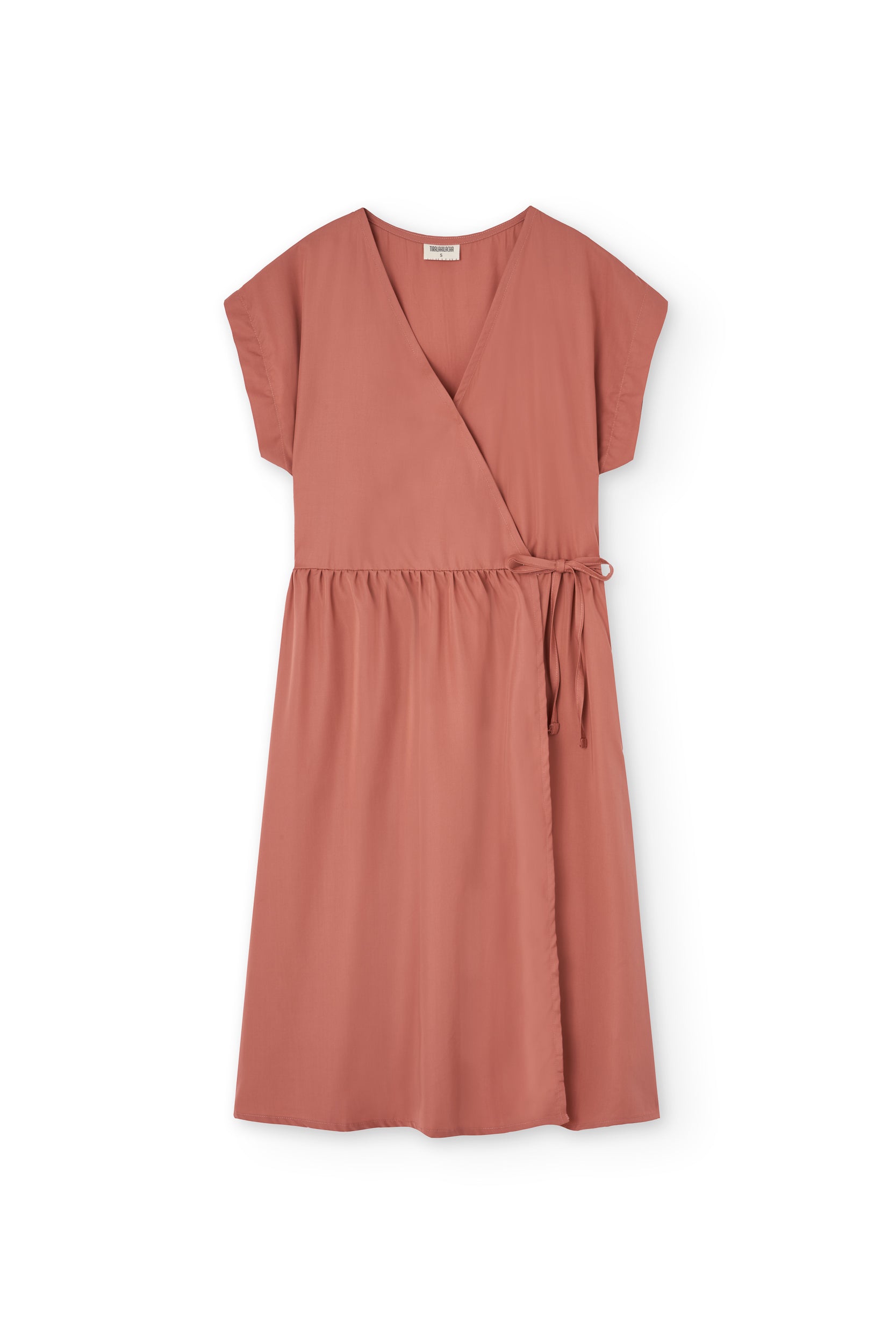 Hira TENCEL™ wrap midi dress in pink