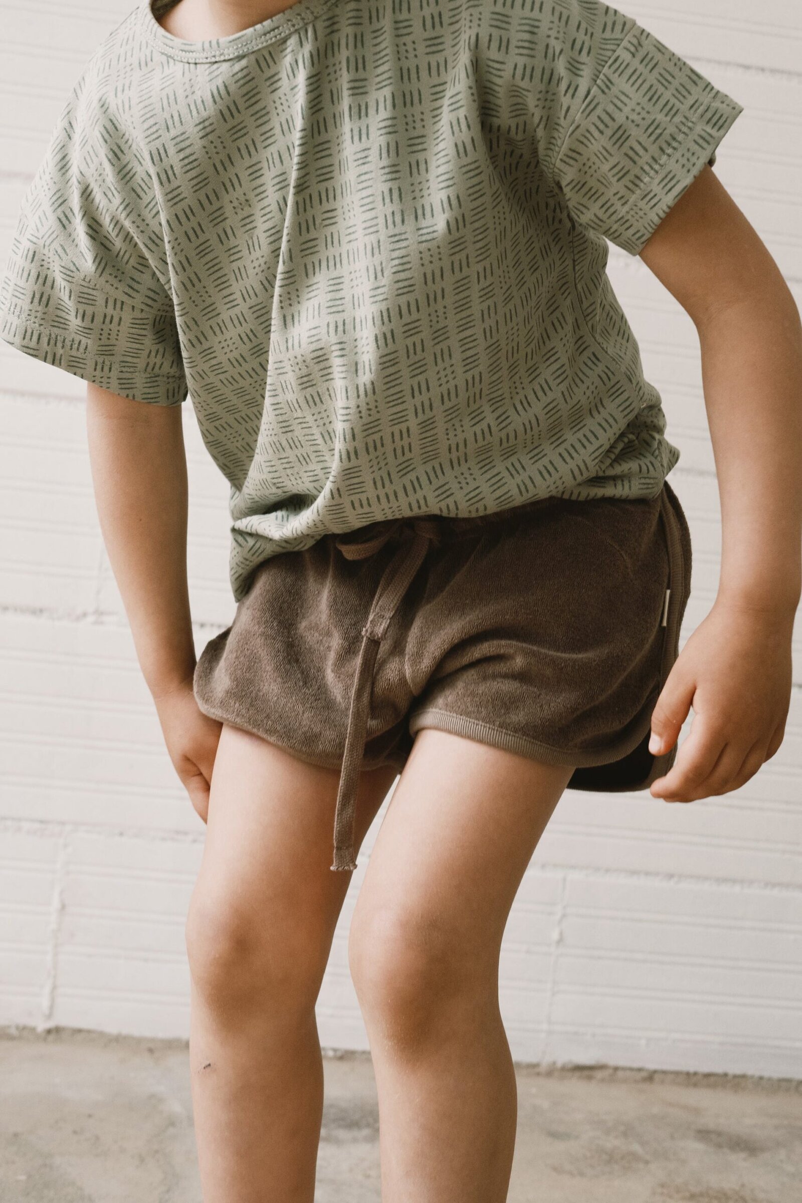 Huali terry shorts in brown - Imagen 4