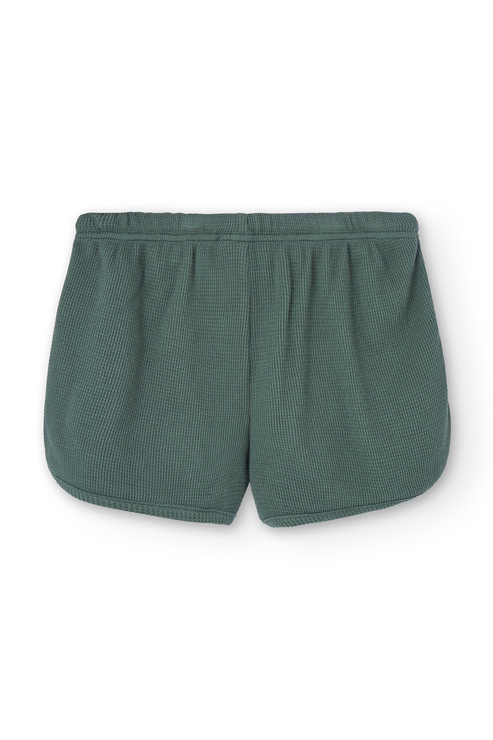Huali waffle organic cotton shorts in blue - Imagen 2
