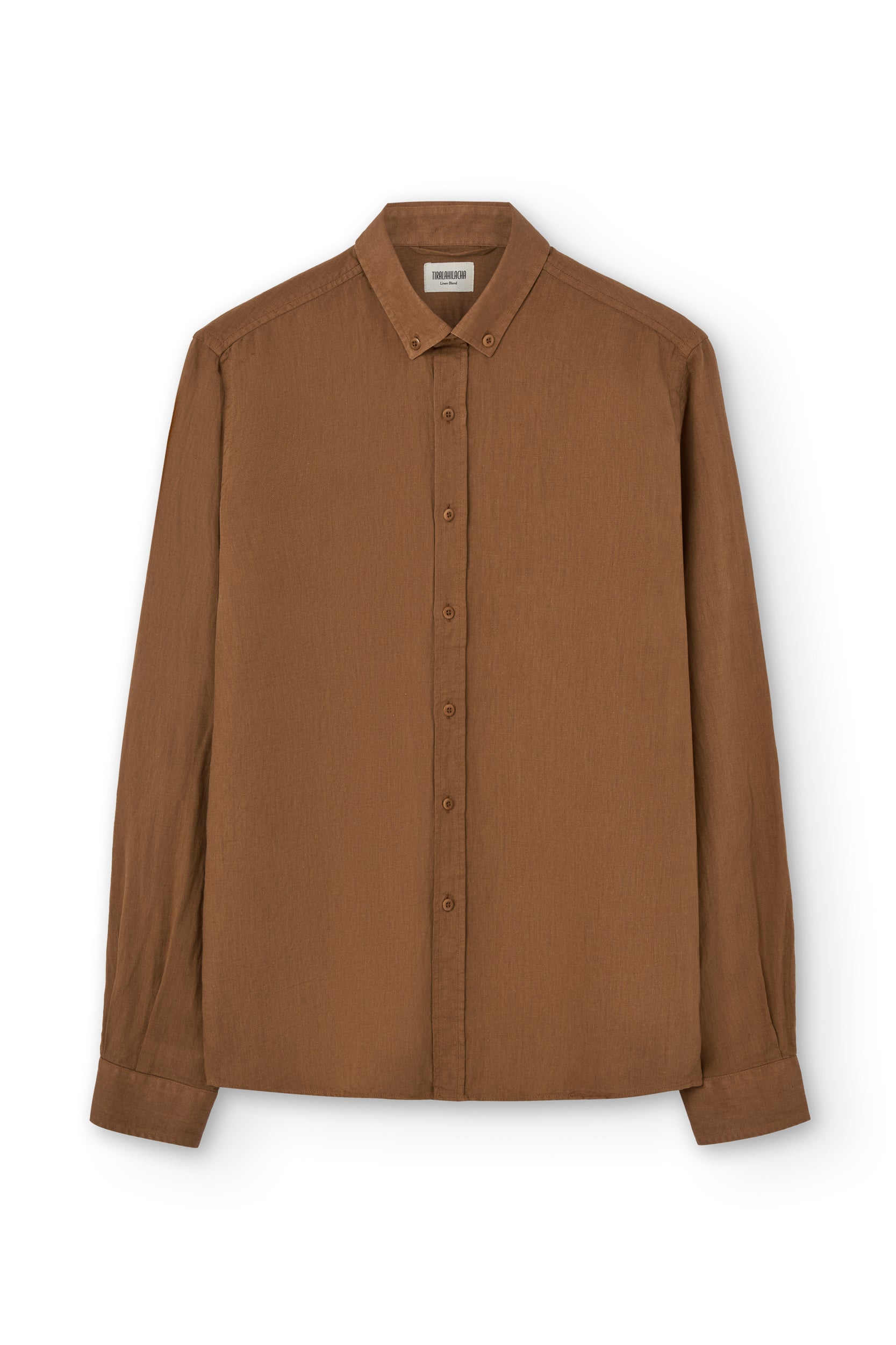 Hugo linen blend shirt in terracotta
