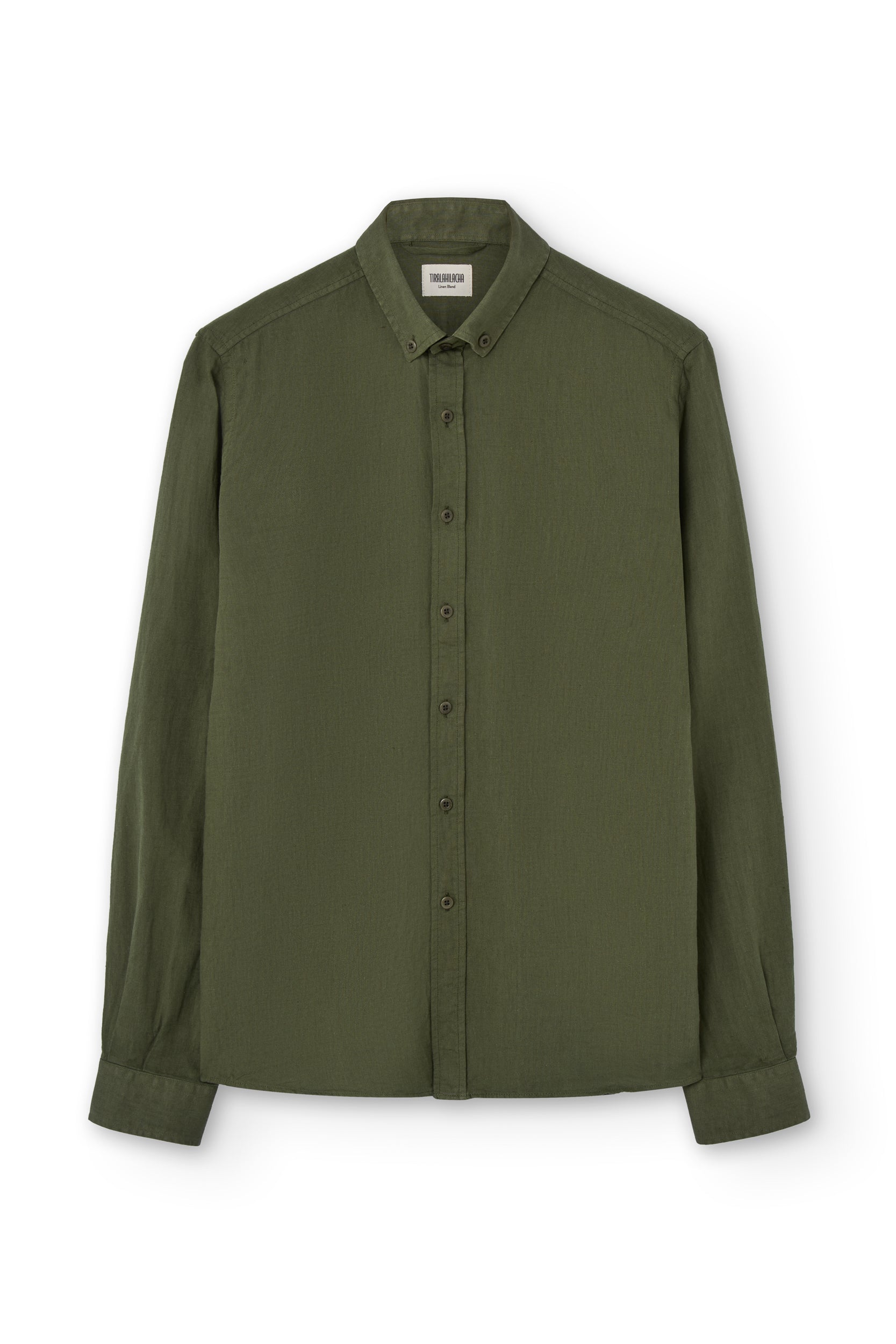 Hugo linen blend unisex shirt in green