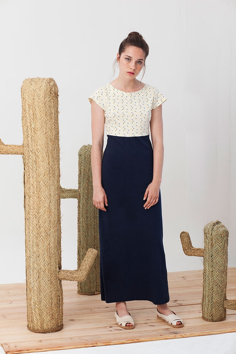 Irene Maxi dress with triangle print.