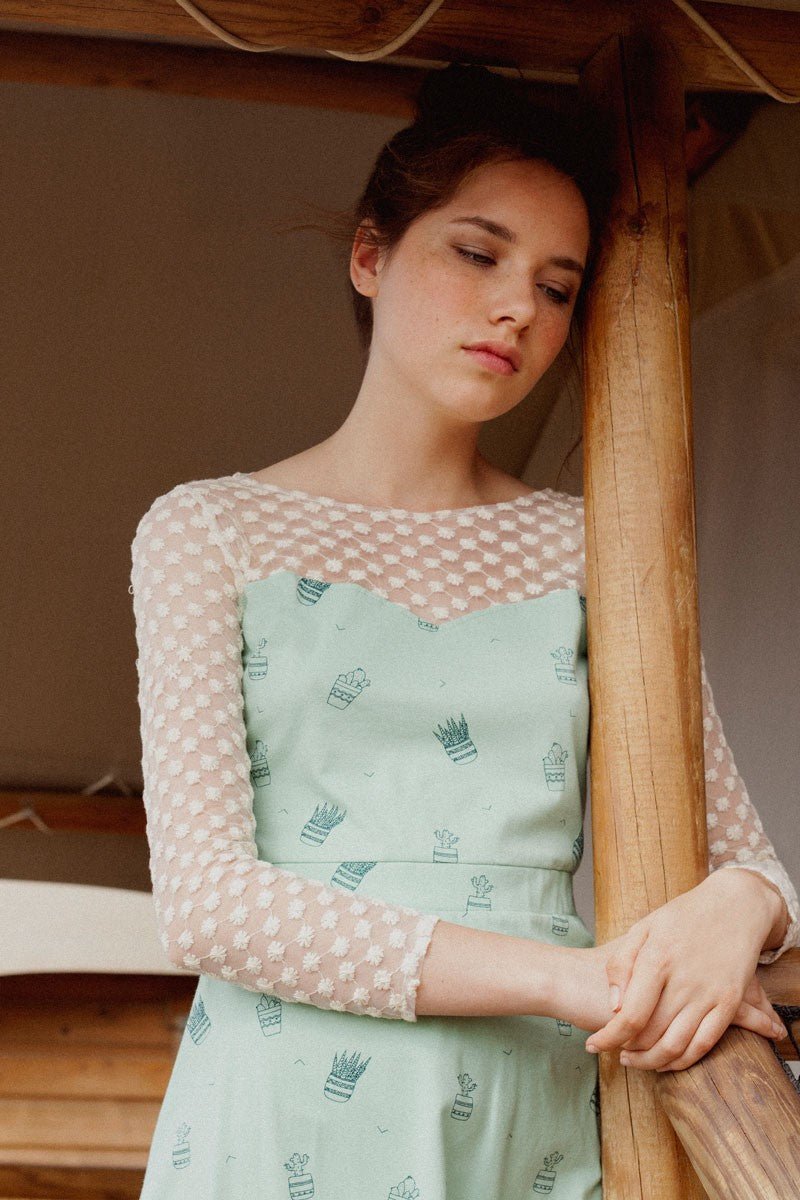 Irina dress in light green.