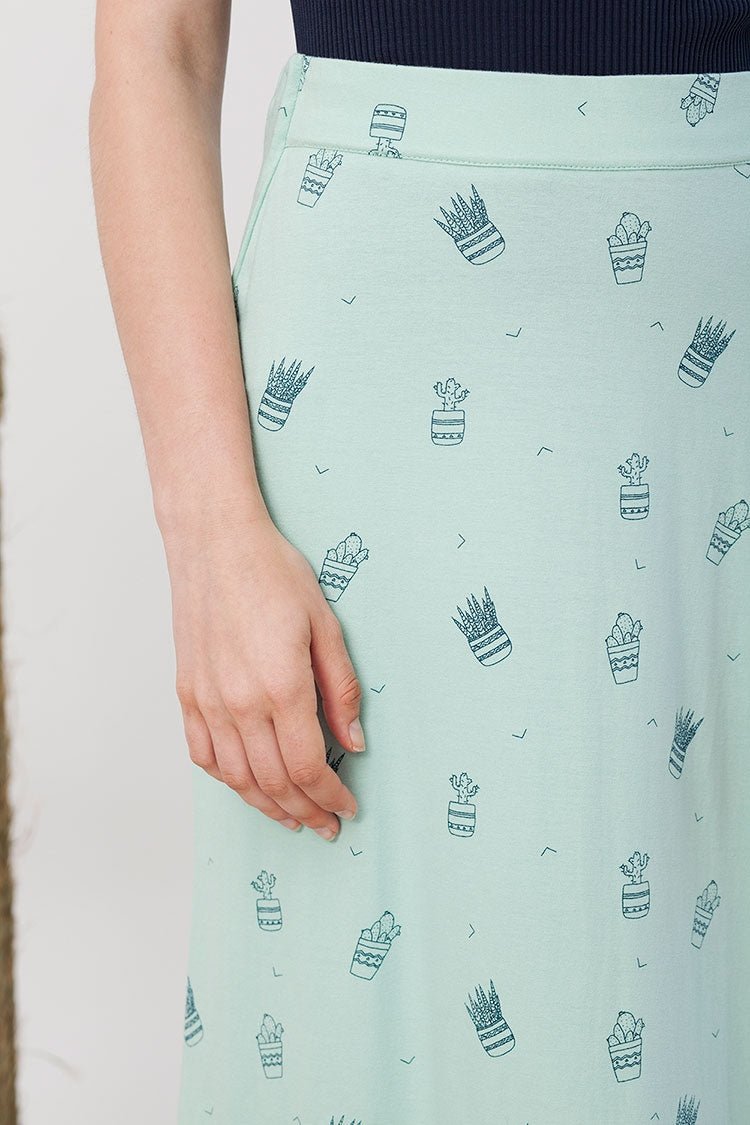 Irma maxi skirt in light green.