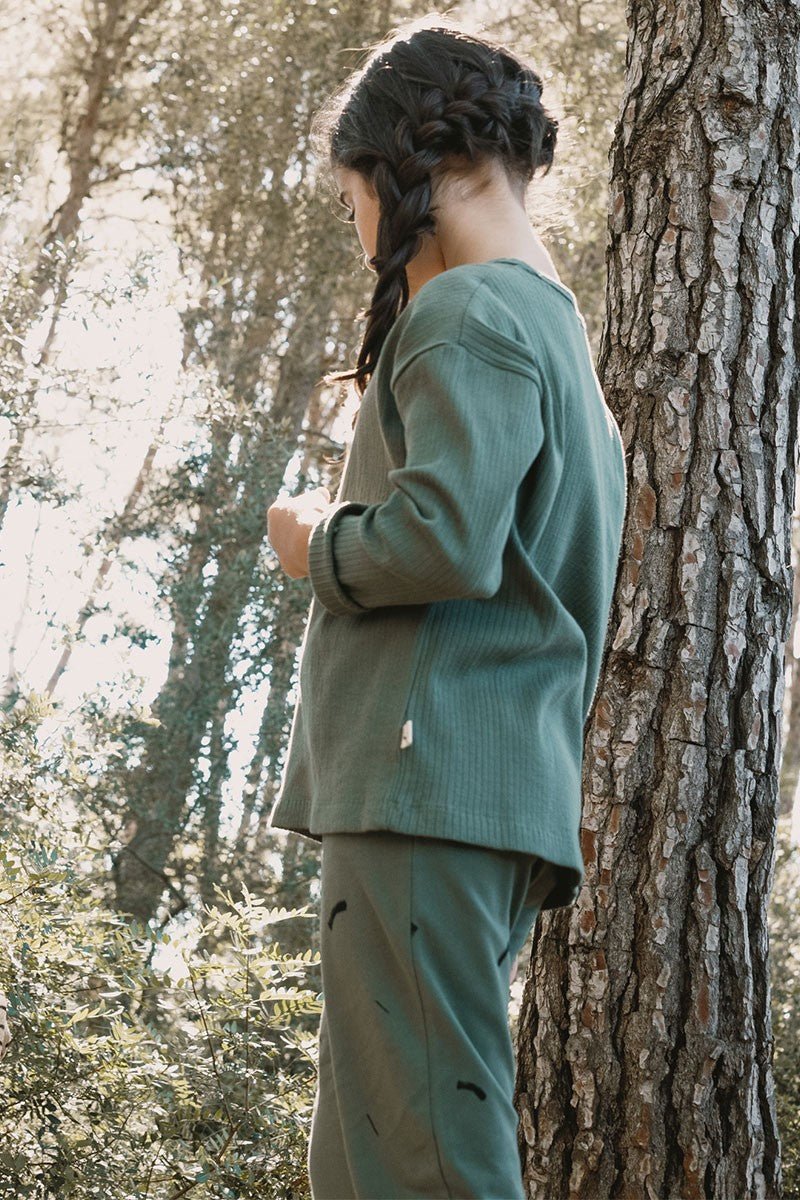 Jabari Pants Kids Strokes Green