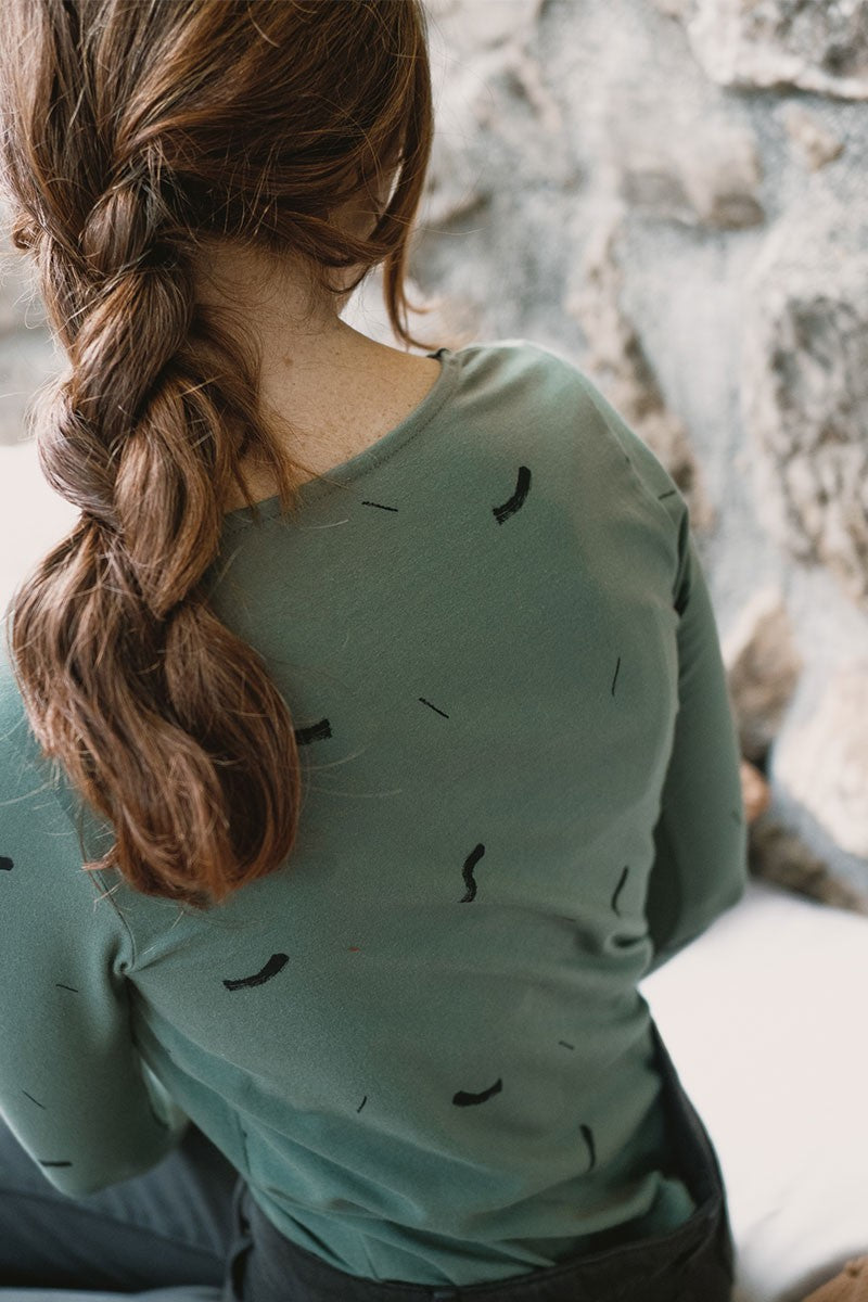 Jade T-shirt Strokes Green