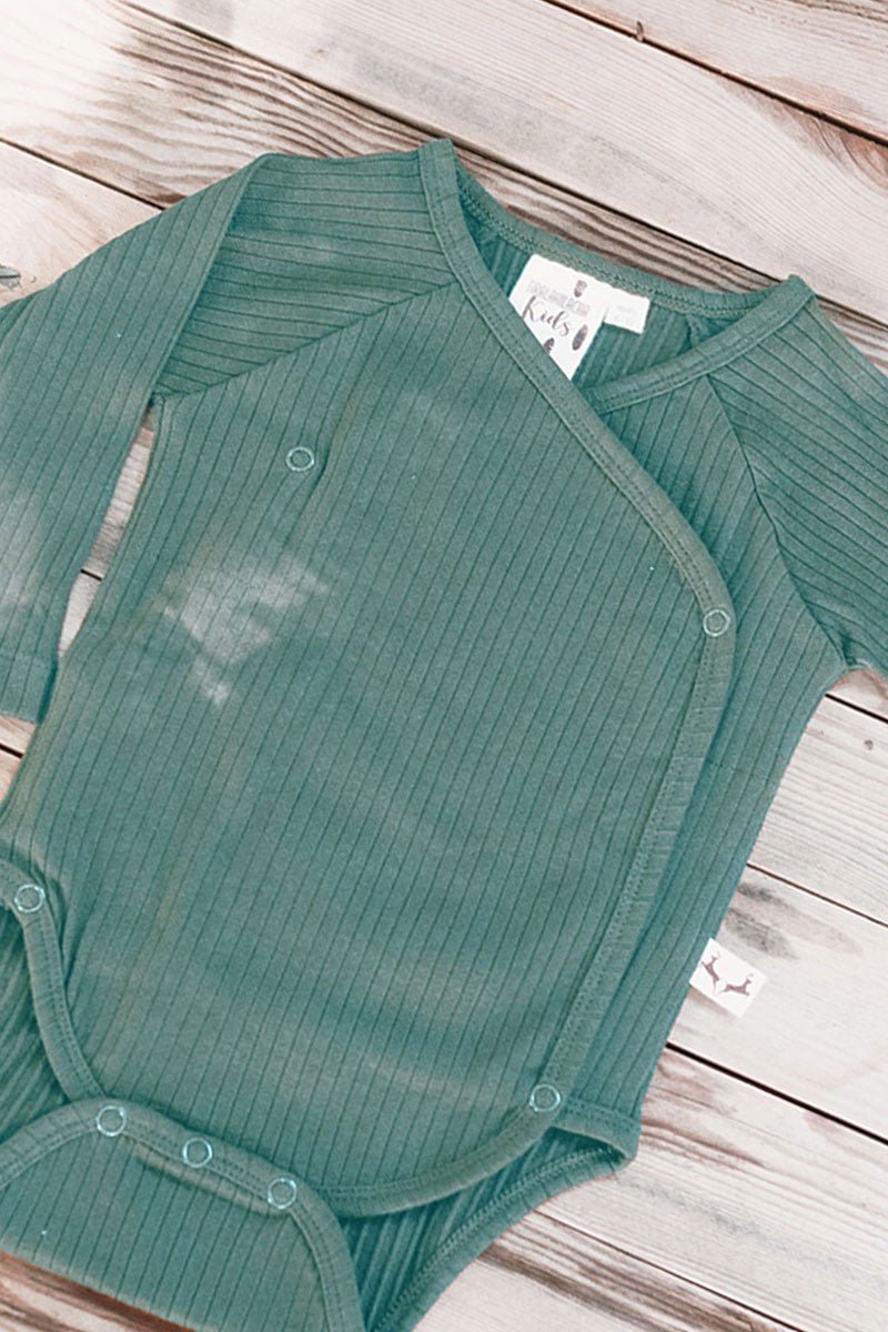 Jael Baby Bodysuit Emerald Green Ribbed