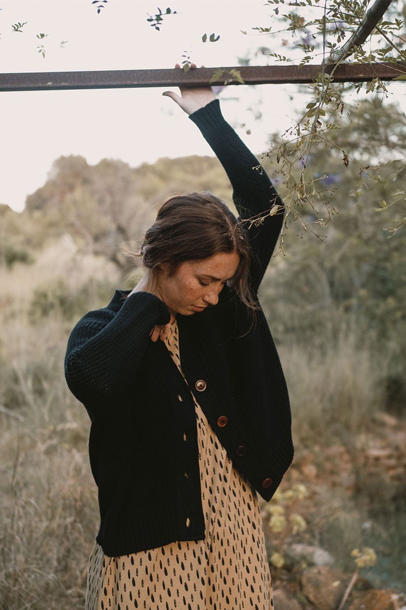 Jana Tricot Cardigan Onyx Black