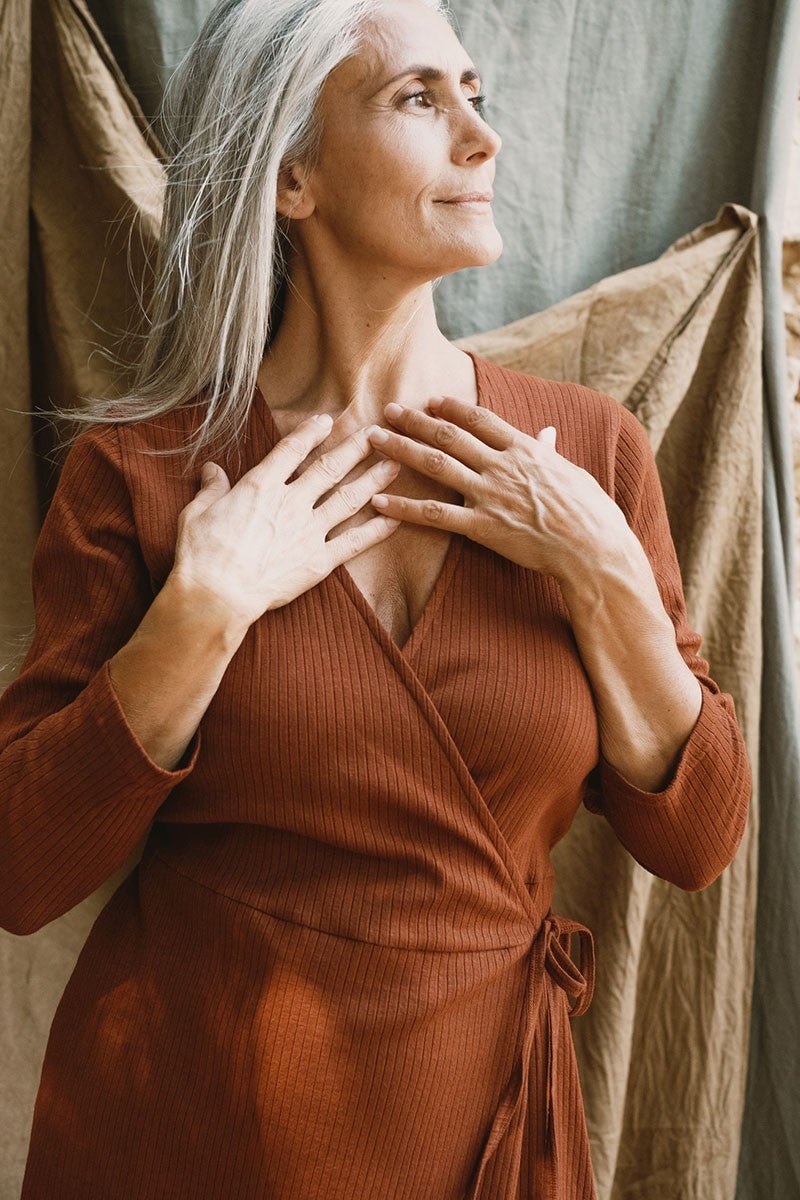 Janette Crossover Dress Garnet Agate