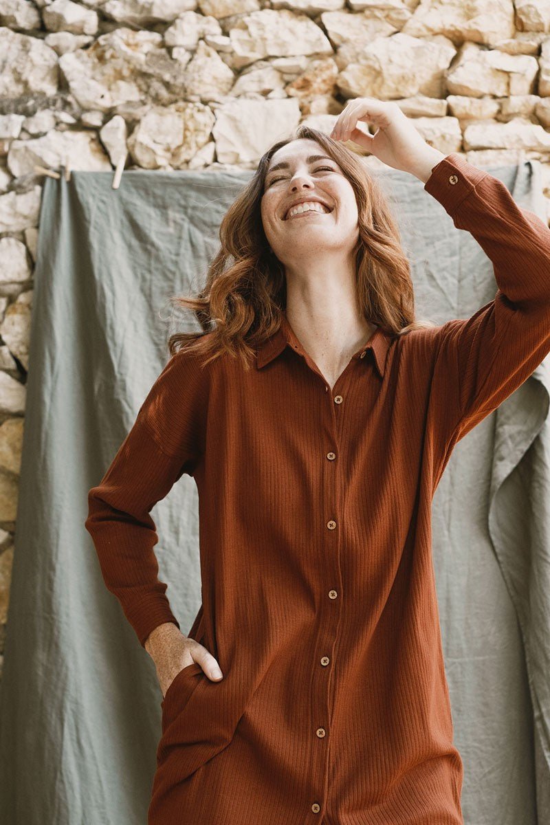 Janire Shirt Dress Garnet Agate