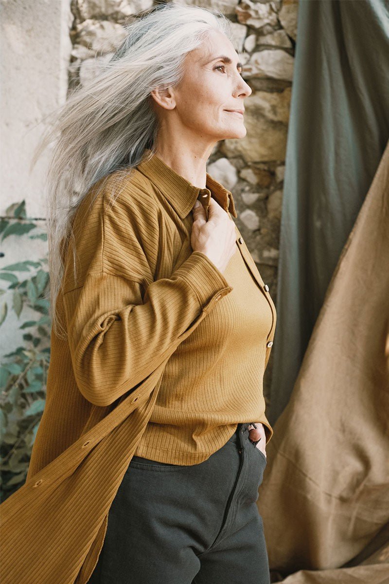 Janire Shirt Dress Mustard