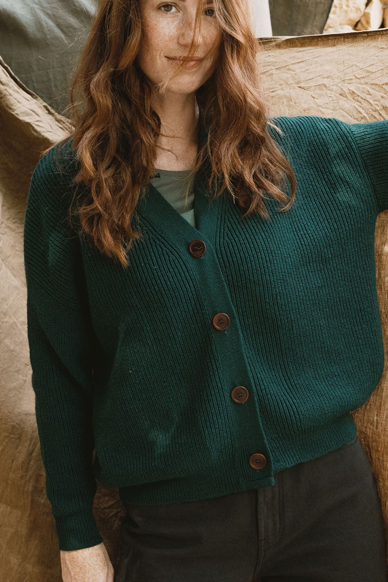 Jazmin Merino Cardigan Emerald Green