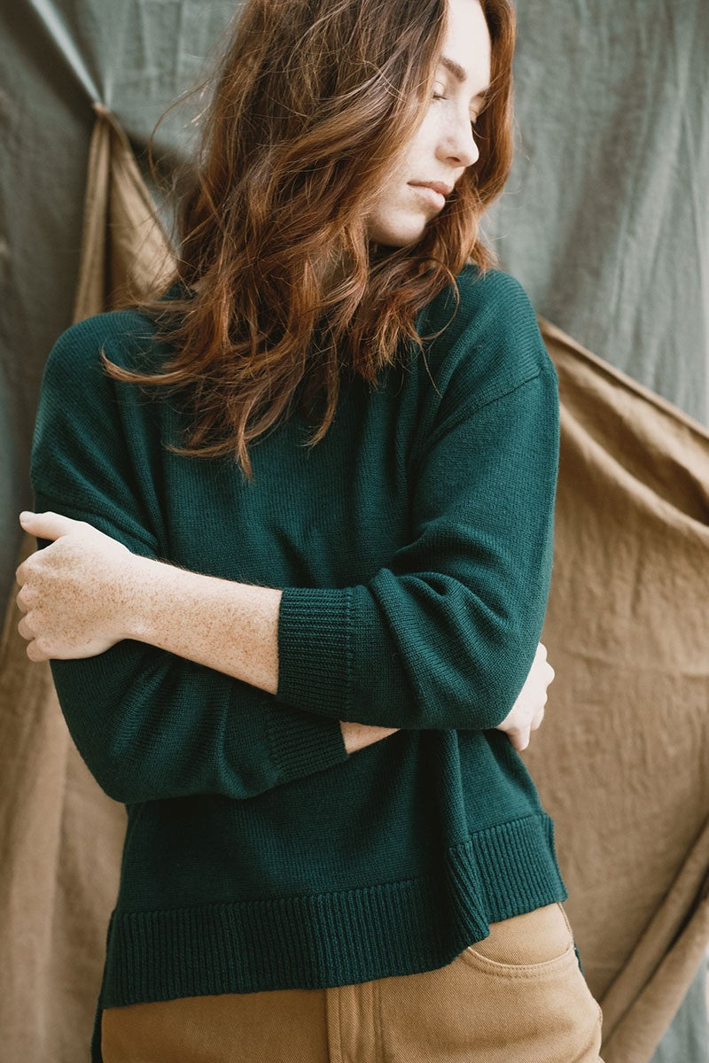 Jemma Merino Sweater Emerald Green
