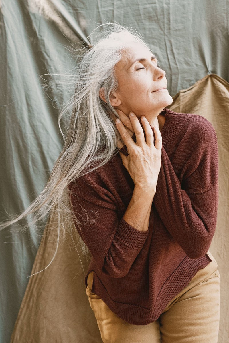 Jemma Merino Sweater Garnet Agate