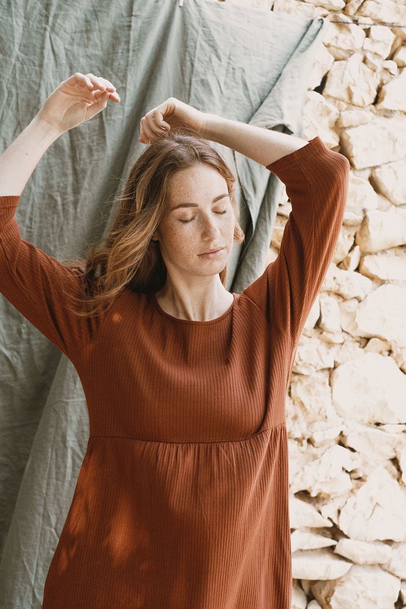 Julia Empire Dress Garnet Agate