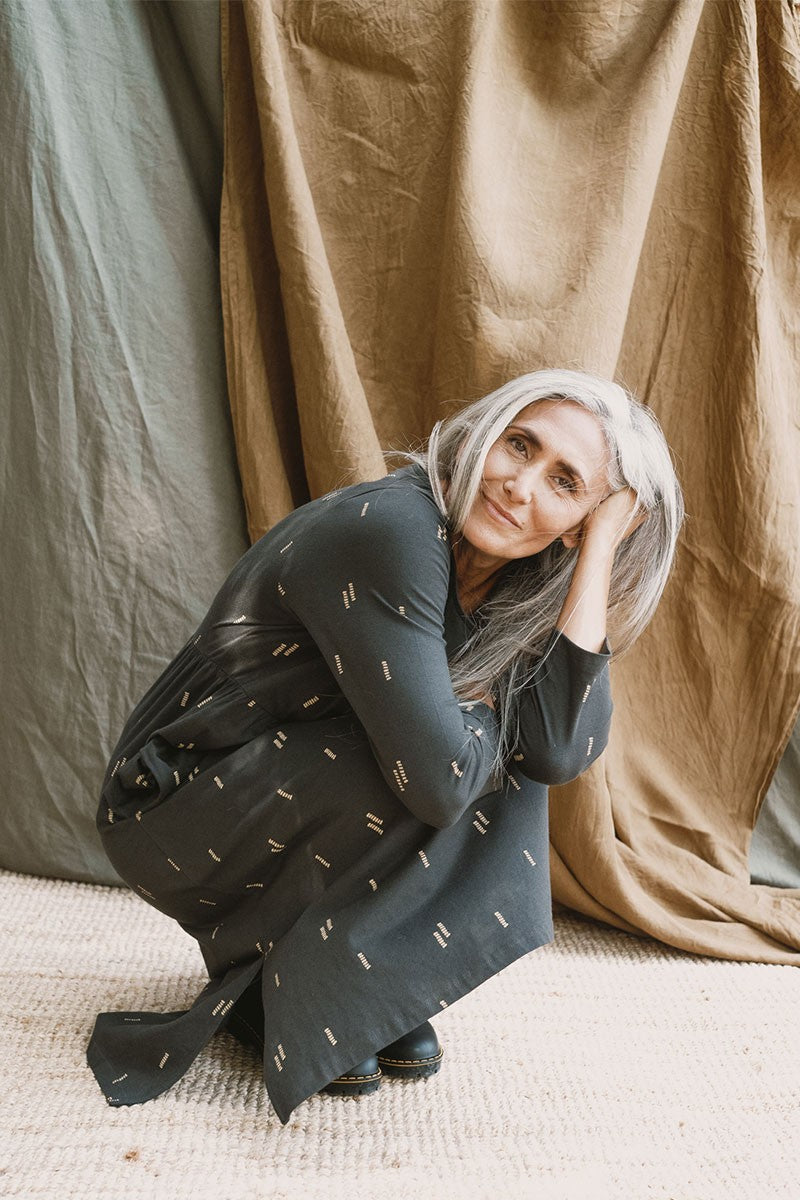 Julia Empire Dress Minerals Black