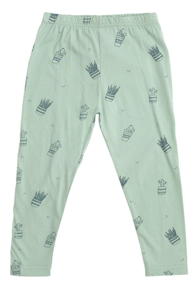 Legging verde con estampado de cactus