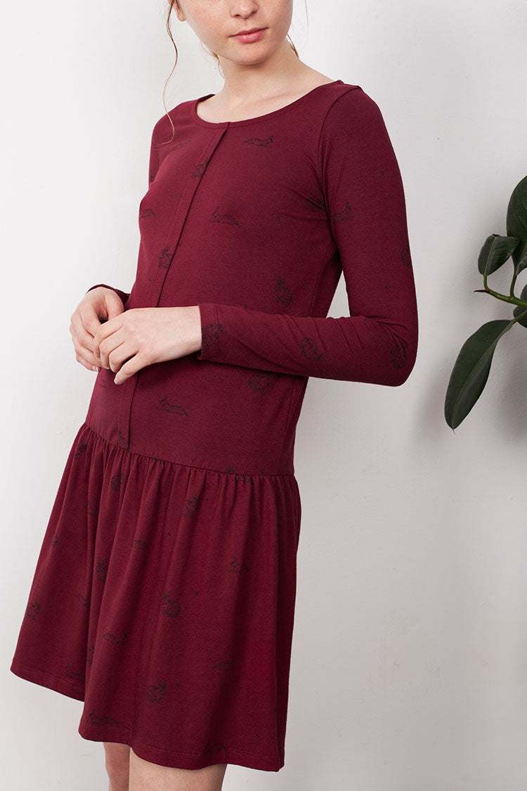 Lindy Charlestón dress in Garnet