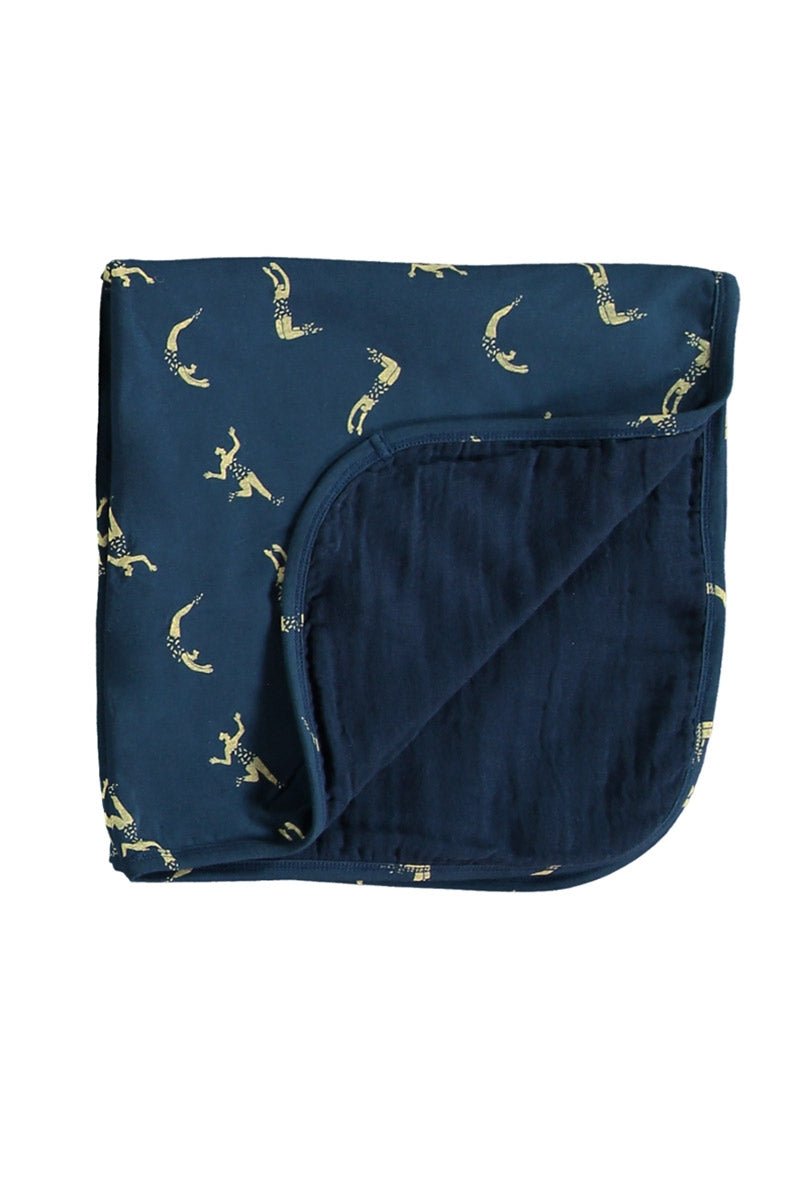 Manta reversible bebé azul marino