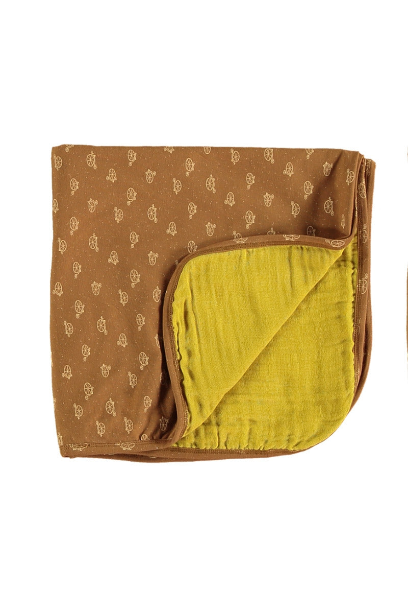 Manta reversible bebé marrón