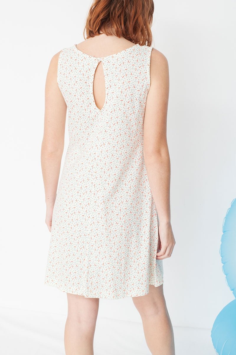 Mariel flared dress with geometric print