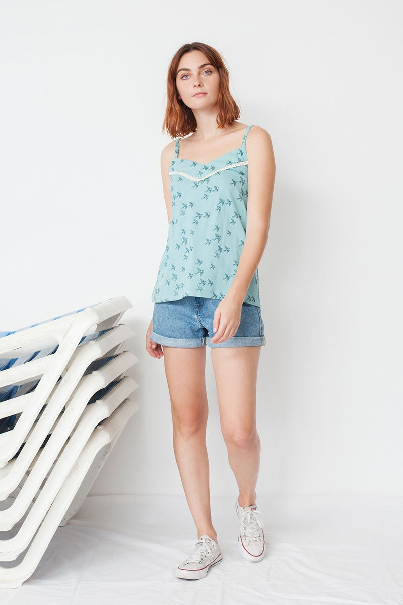 Marsha tank top with birds print