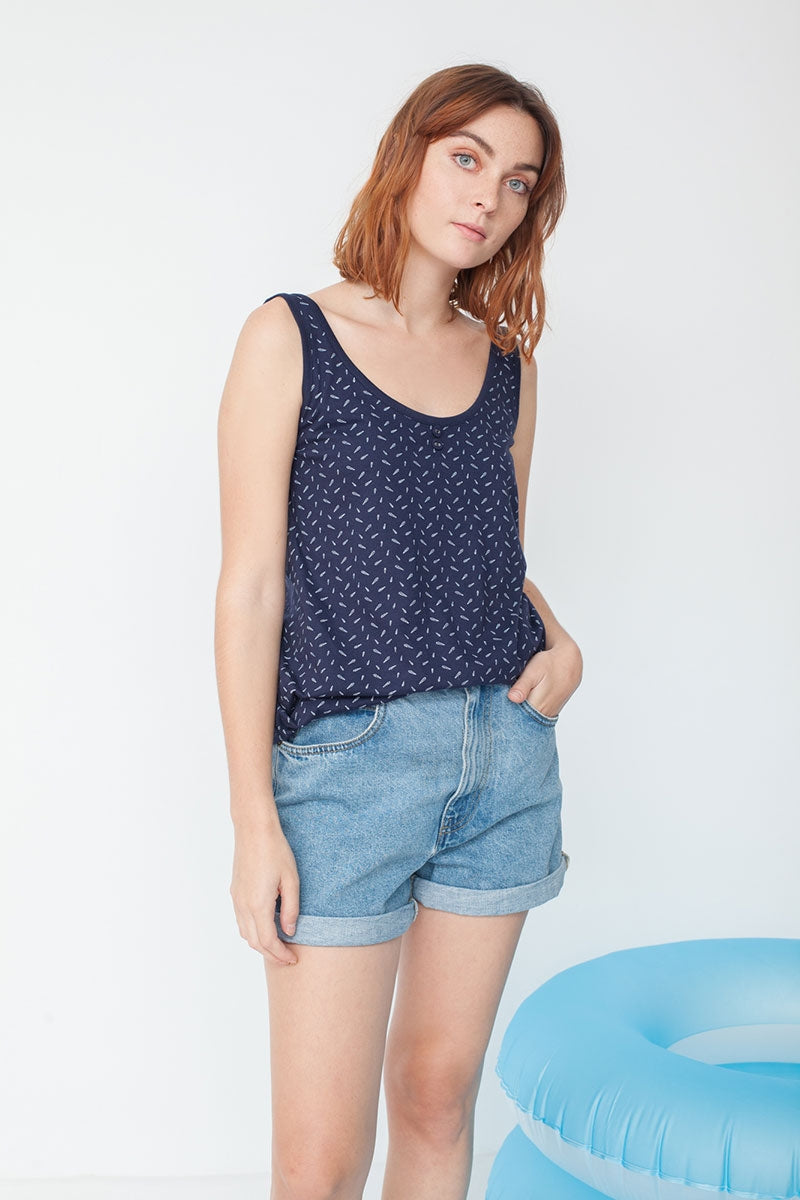 Mia tank top in navy blue