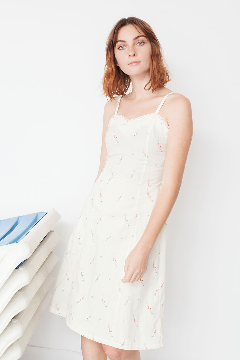 Micaela heart neckline with swimmers print