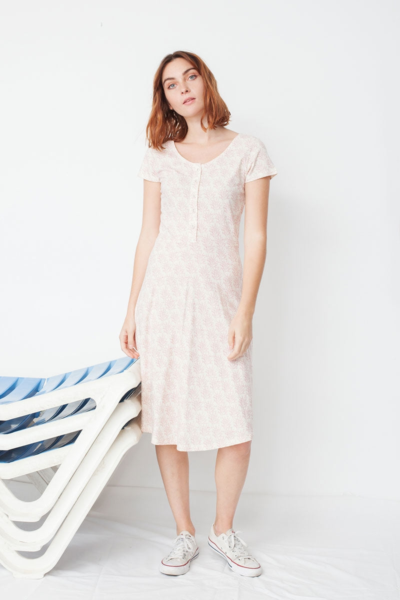 Monica middle layer dress with coral print