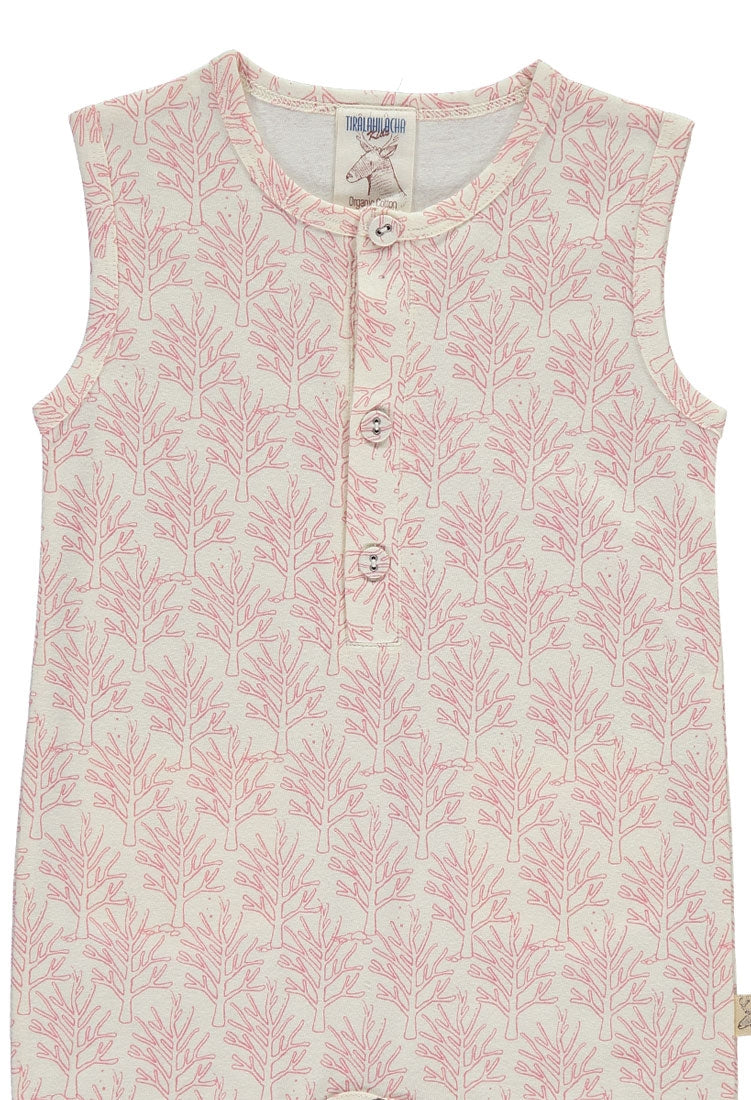 Mono bebé salmón con estampado colares