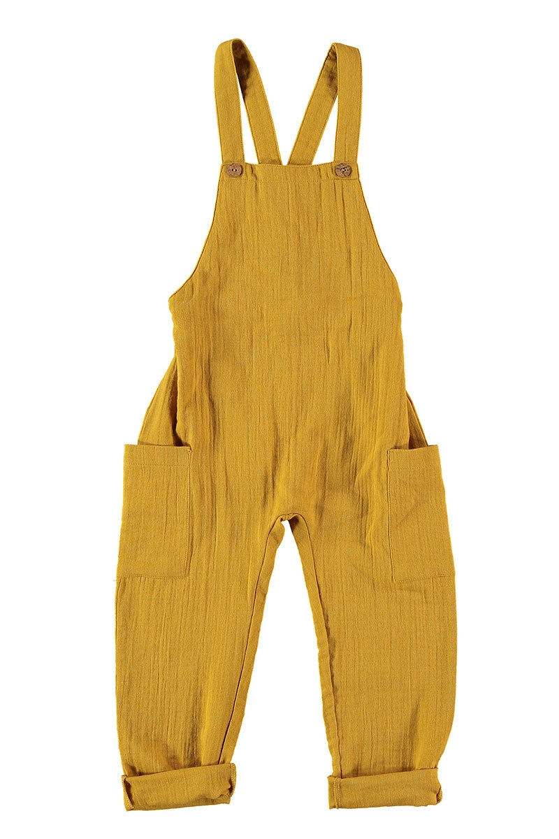 Muslin jumpsuit basic in mustard