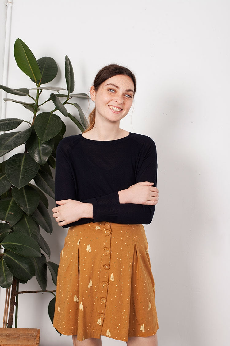 Mustard Lane Short Buttoned Skirt