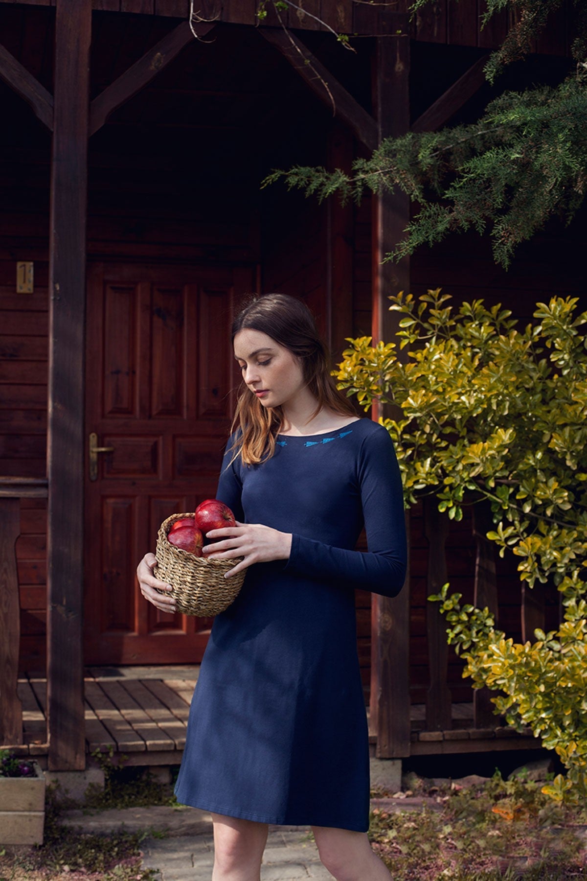 Navy blue Embroidery Lucy dress