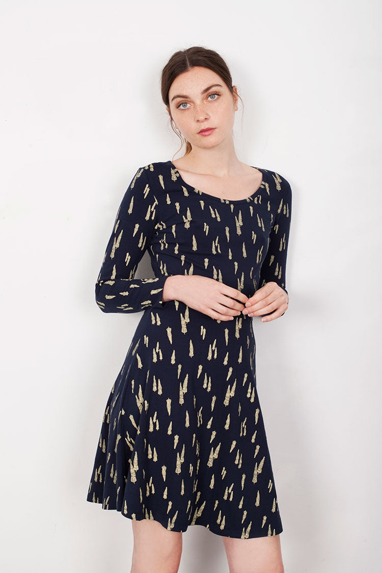 Navy Mid-skirt Lorianne dress