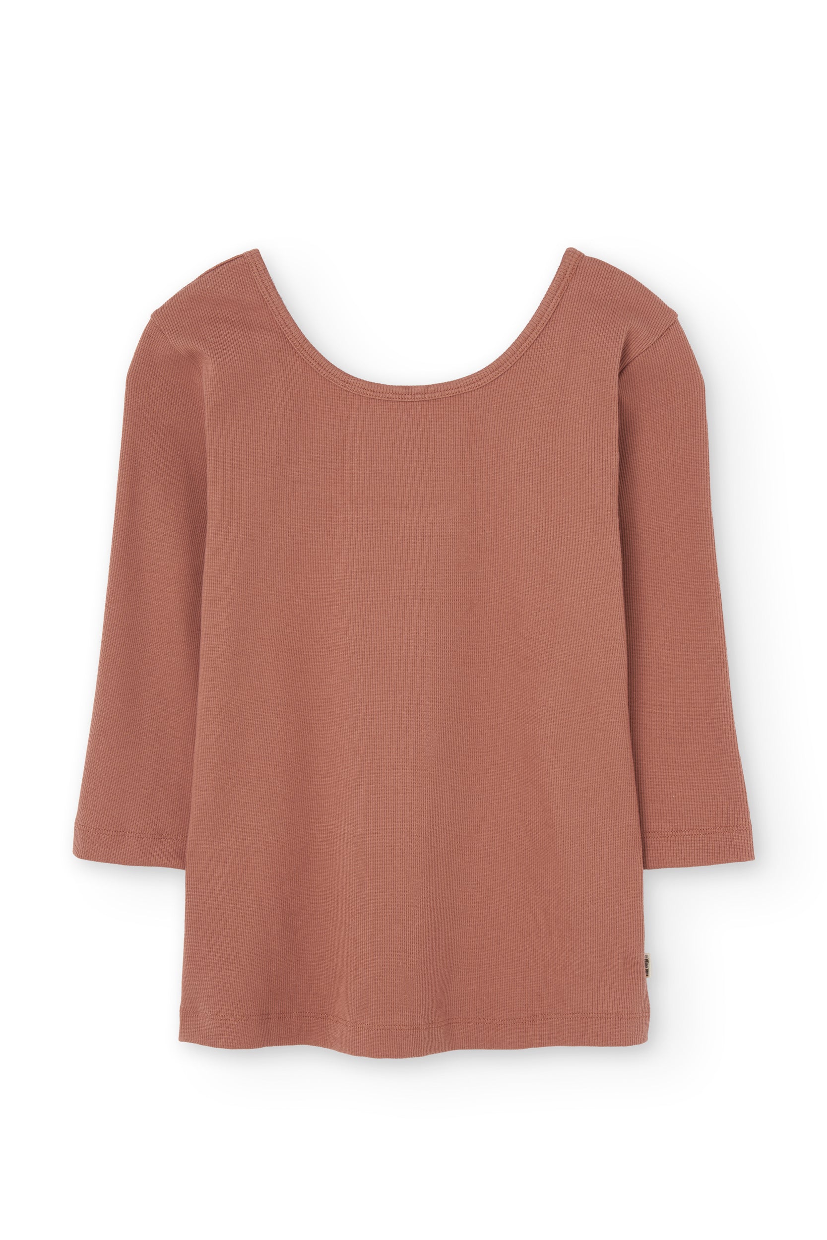 Organic boat neckline ribbed top in Pink