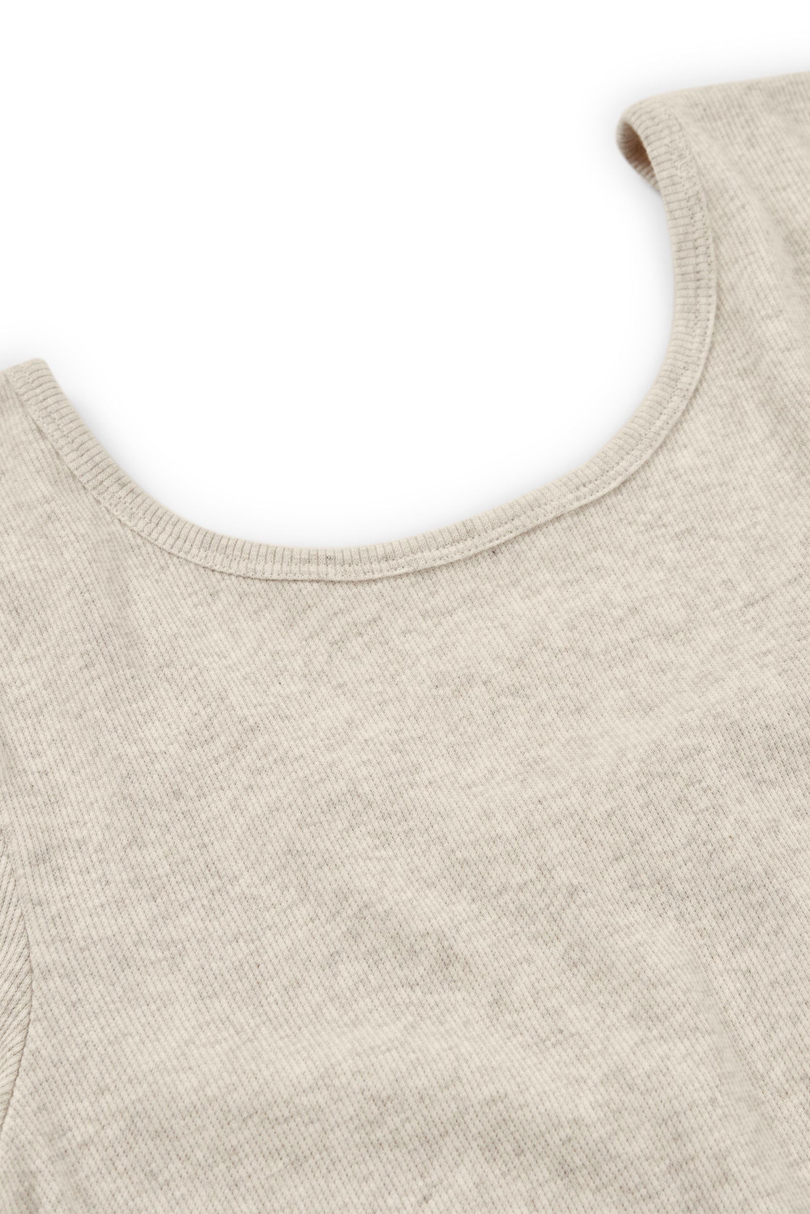 Organic boat neckline ribbed top in White - Imagen 5