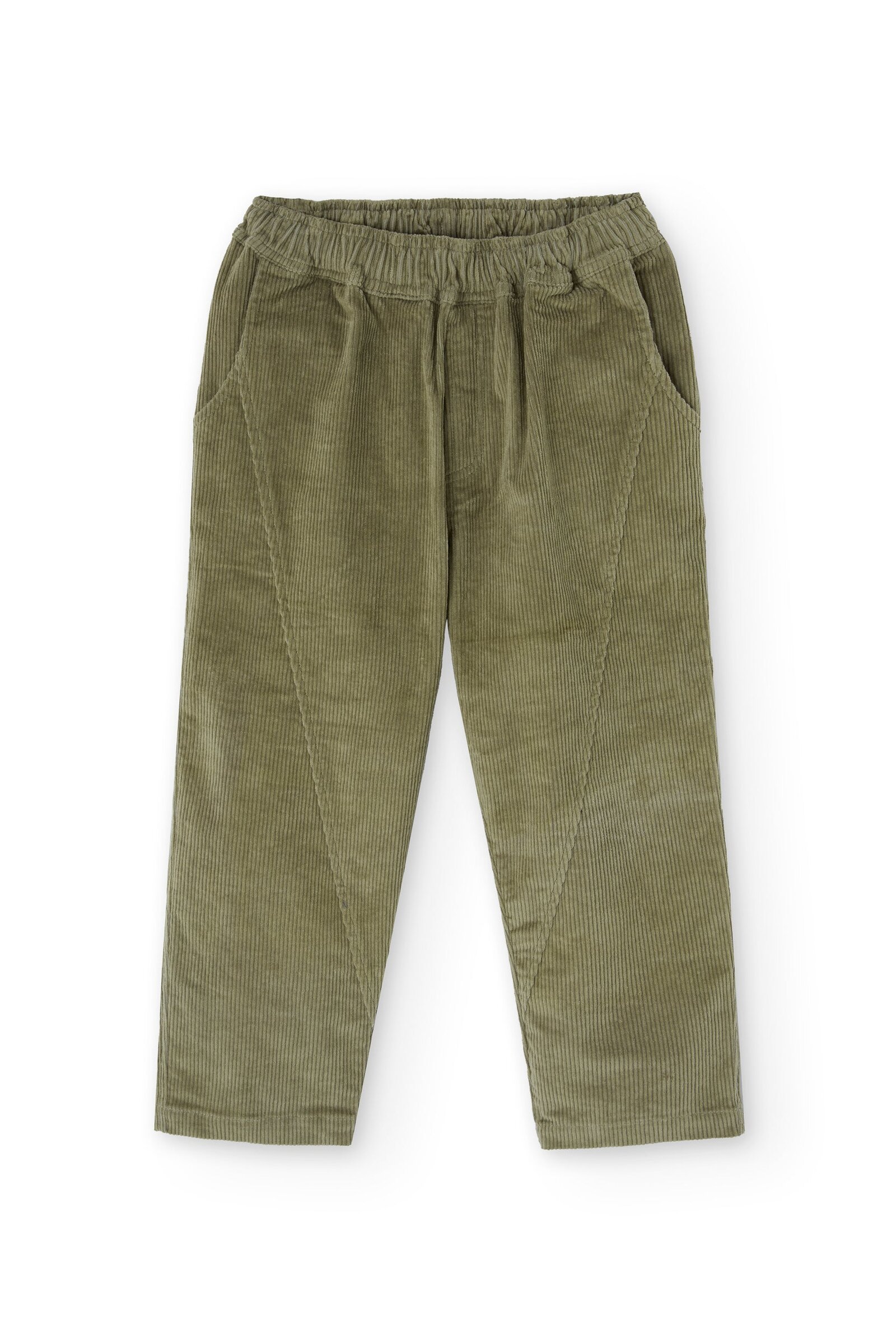 Organic corduroy kids pants in Green