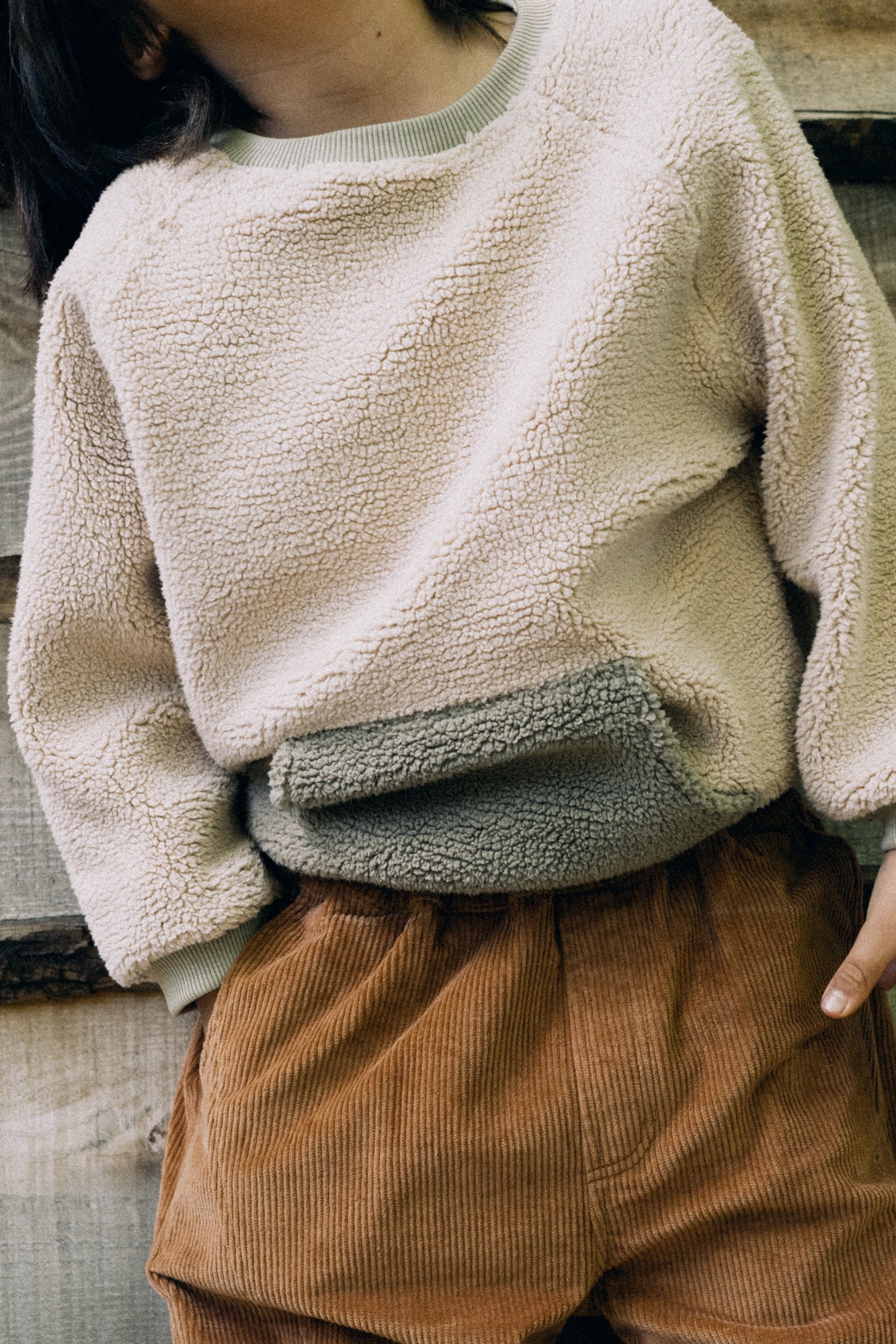 Organic corduroy kids pants Terracota - Imagen 5