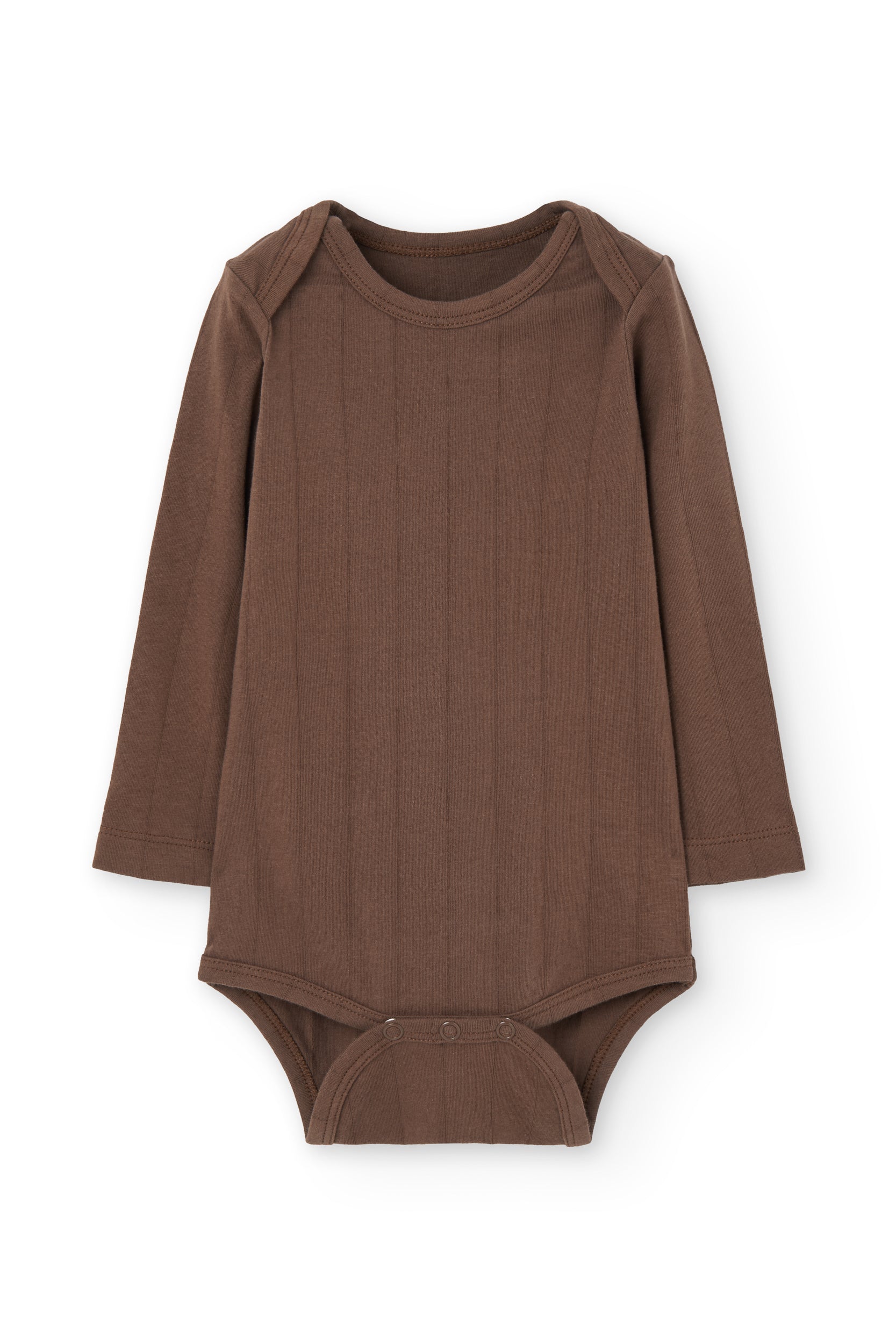 Organic cotton baby body in Brown