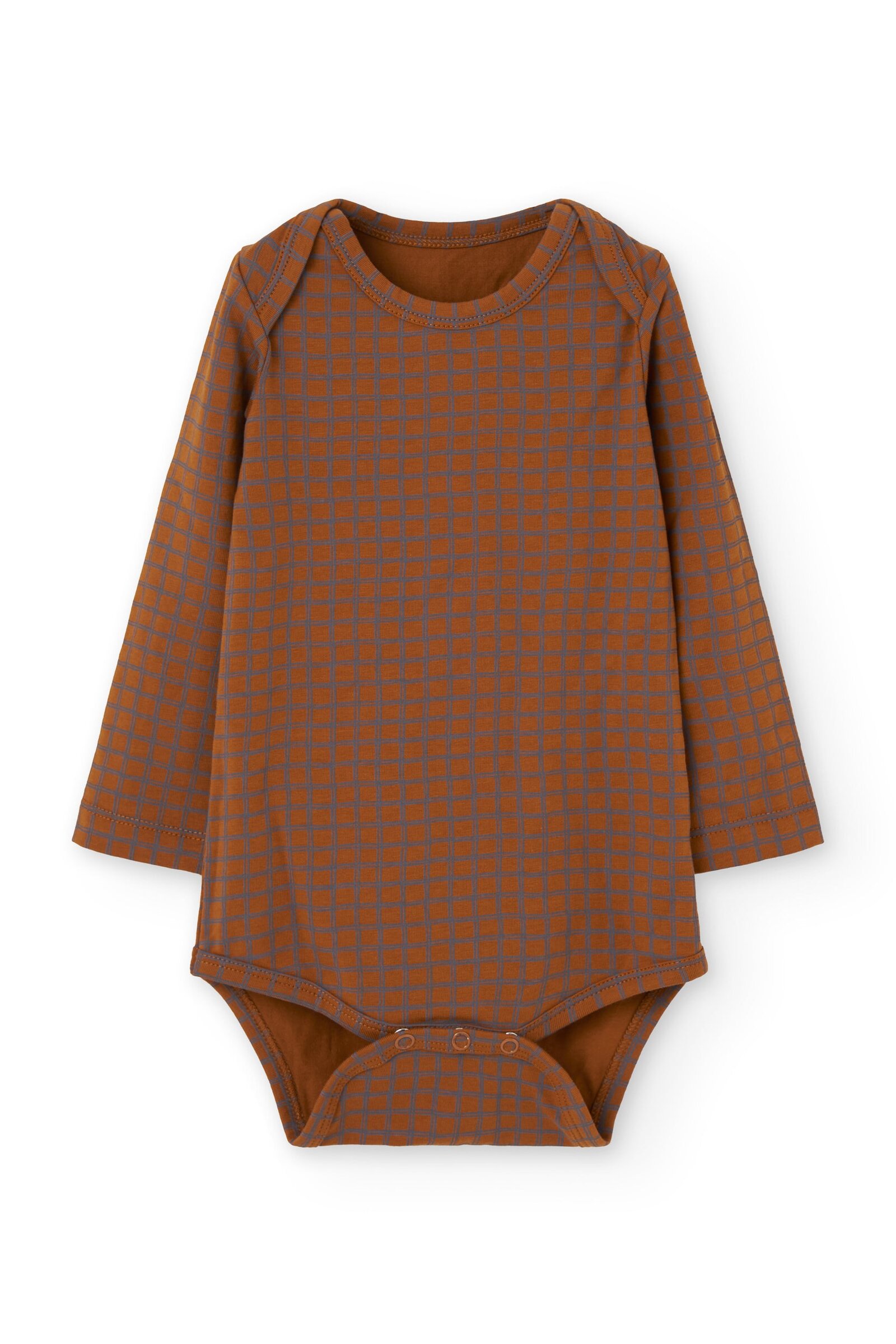 Organic cotton baby body in Terracotta