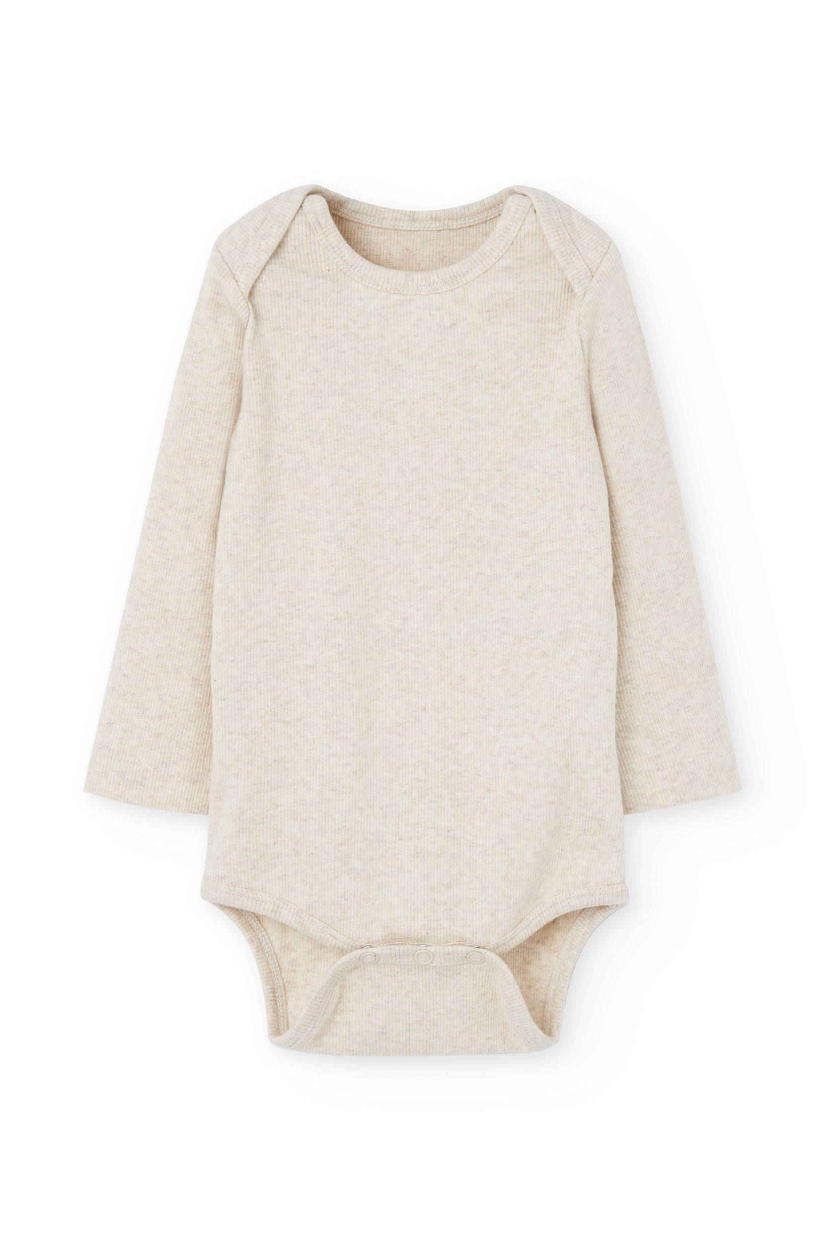 Organic cotton ribbed baby body in Ecru Color