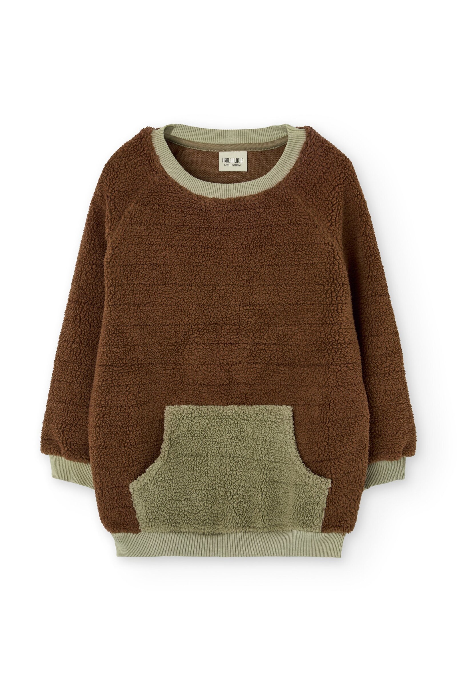 Organic cotton sherpa sweatshirt Brown