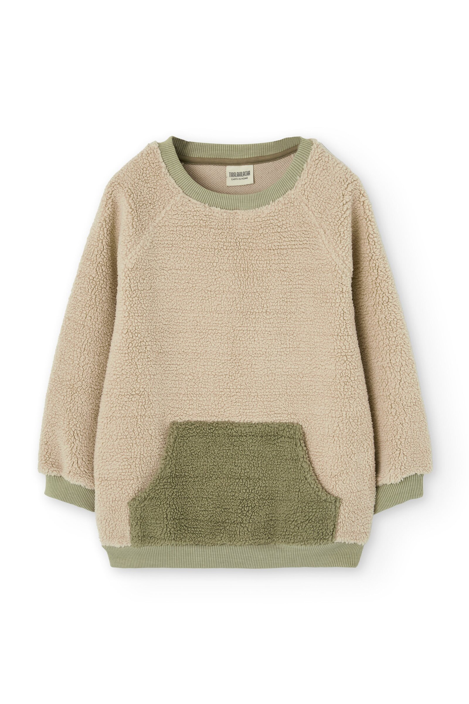 Organic cotton sherpa sweatshirt in Ecru Color