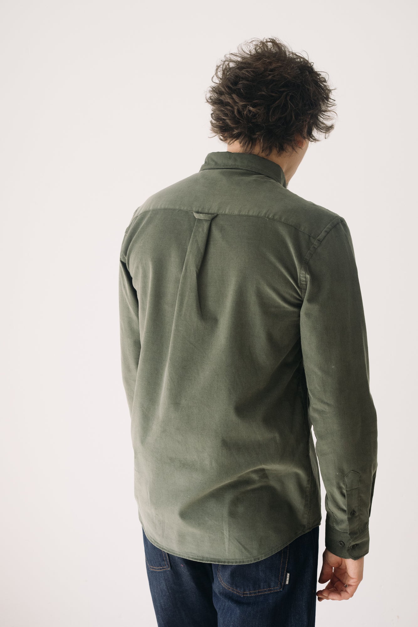 Organic Fine Wale Corduroy Unisex Shirt In Green