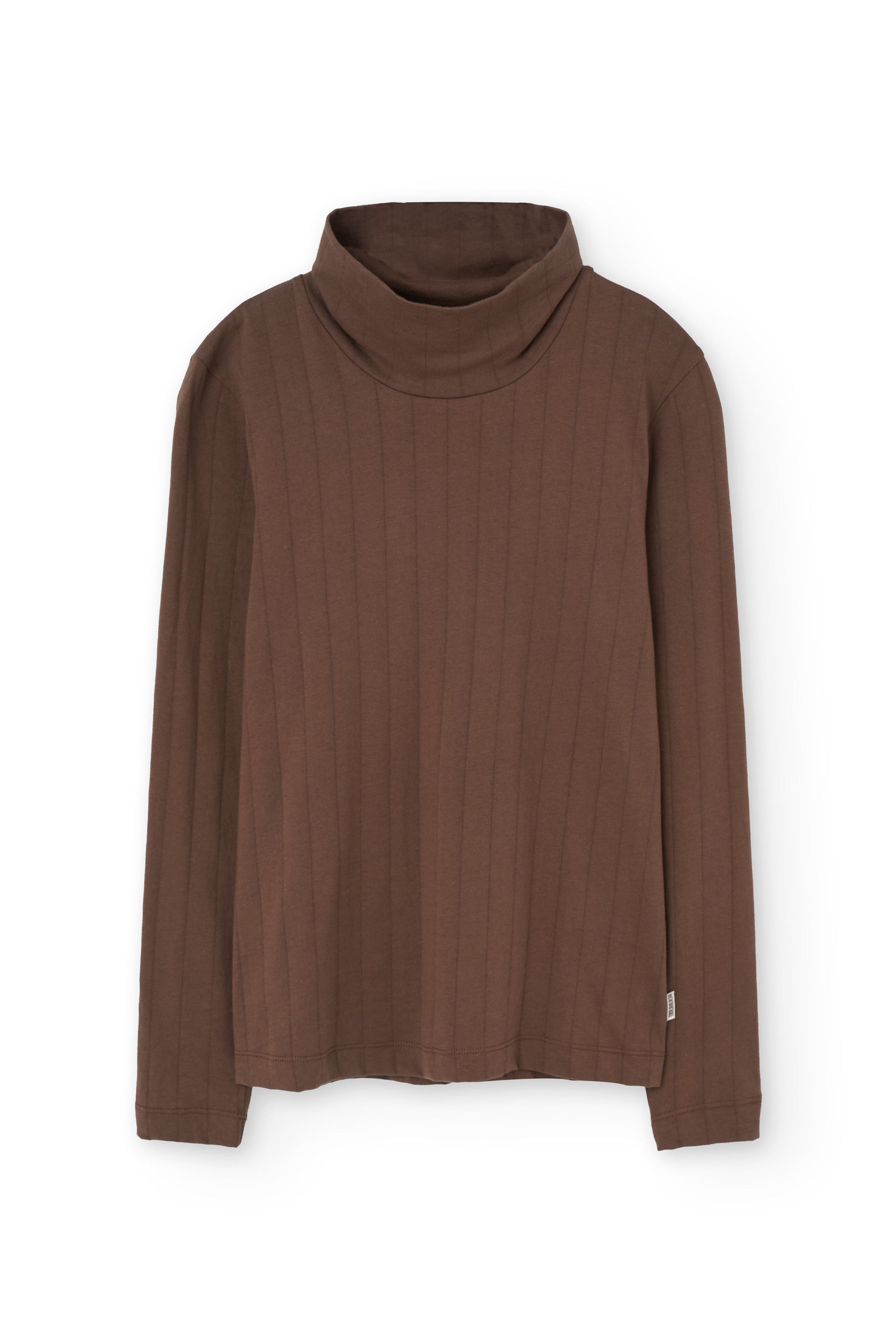 Organic high neck jersey top in Brown