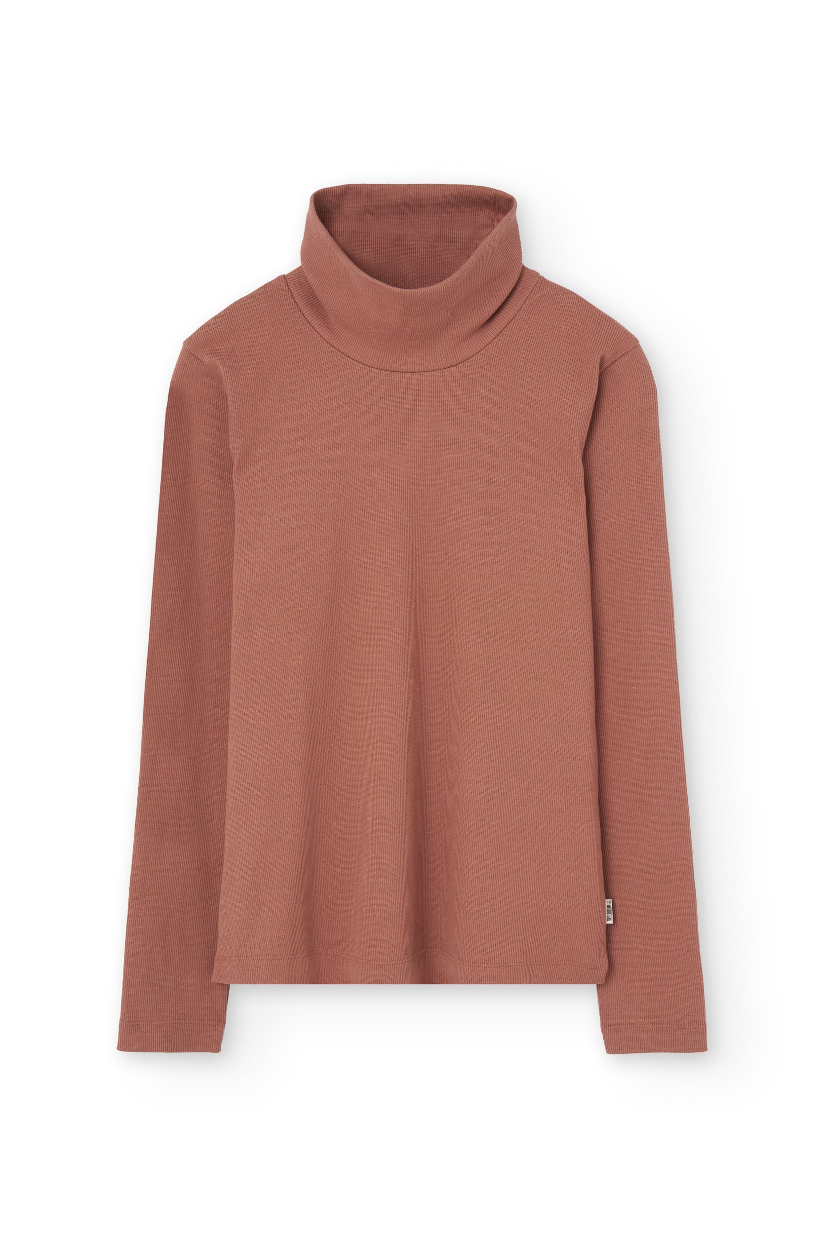 Organic high neck ribbed top in Pink