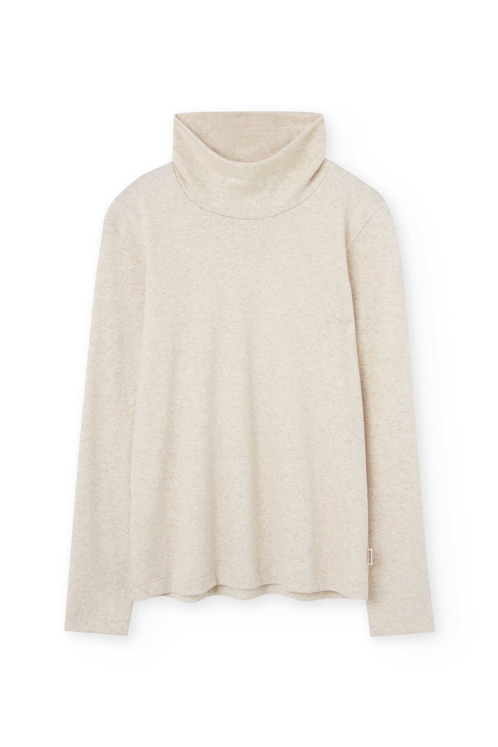 Organic high neck ribbed top in White